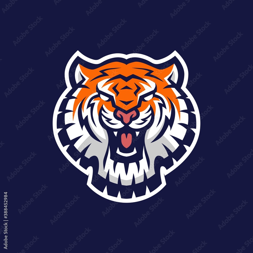 tiger head e sport logo vector icon illustration tiger head e sport logo vector icon illustration