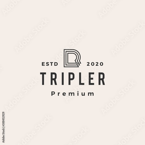 triple r letter hipster vintage logo vector icon illustration