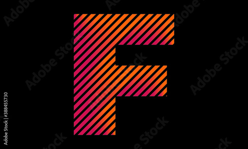 letter F black background