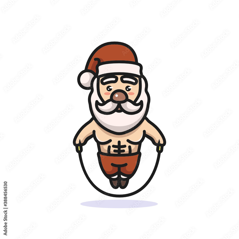 Cute Santa fitness exercise Cute Santa fitness exercise
