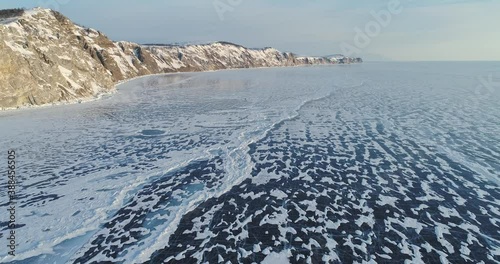 Wallpaper Mural Winter scenery, frozen Lake Baikal, mountain background. A popular travel destination in Russia. Torontodigital.ca