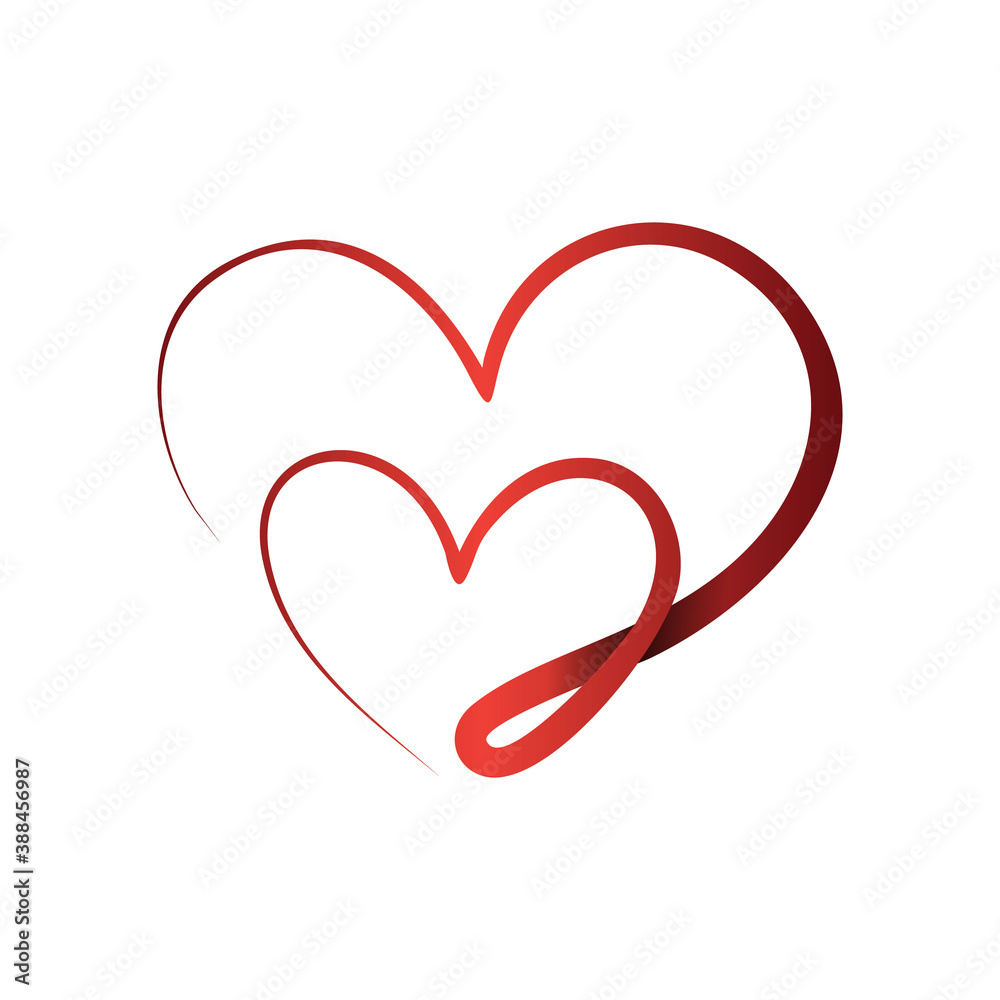 Abstract Love vector symbol in flat style