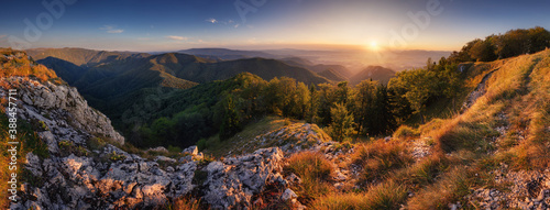 Fototapeta Naklejka Na Ścianę i Meble -  Slovakia mountain peak Drienok at sunset - panorama landscape