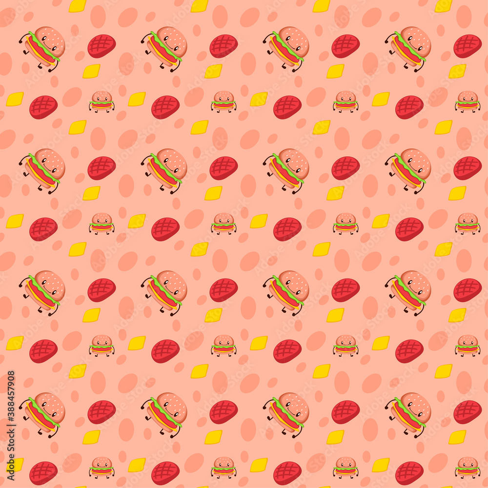 Fast food background pattern illustration