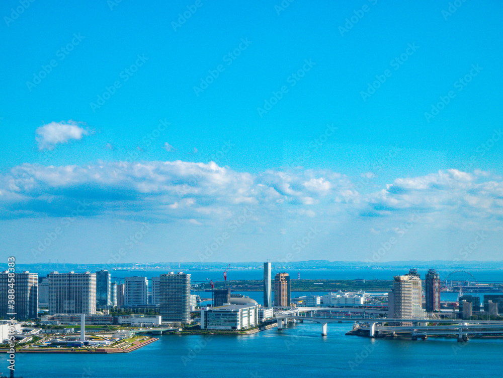  【世界貿易センタービルより】東京都内、都市景観/有明・東京湾方面