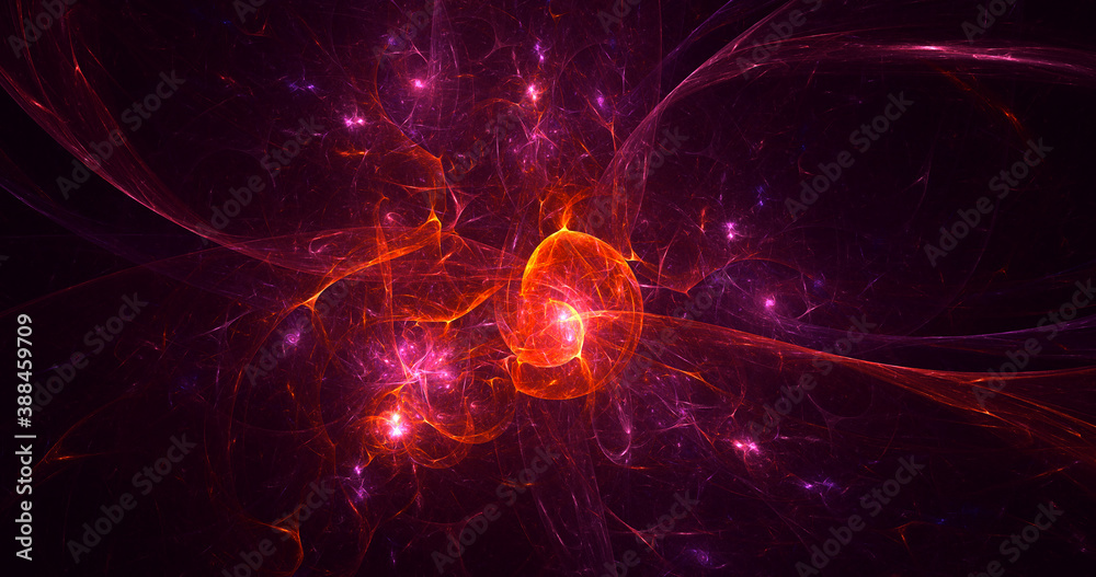 Obraz premium 3D rendering abstract red fractal light background