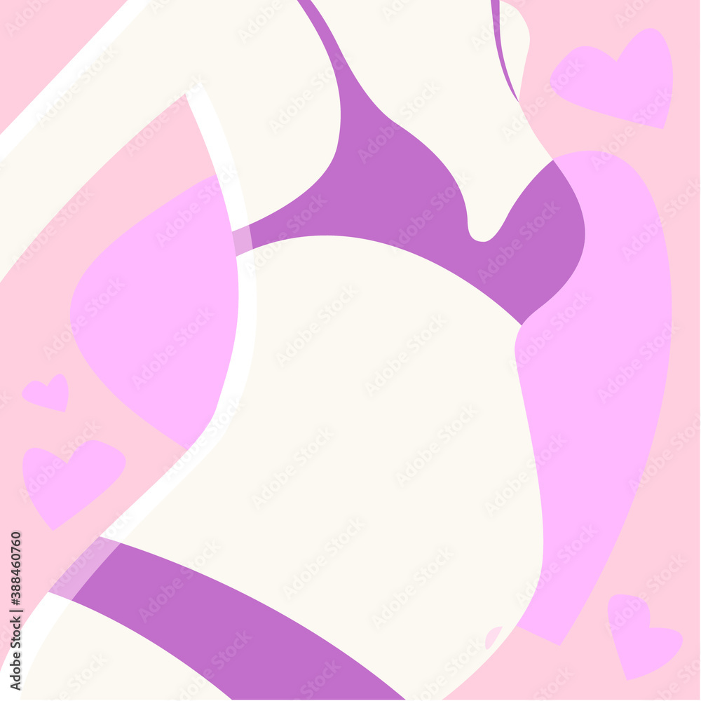 Pregnant with heart in minimal style