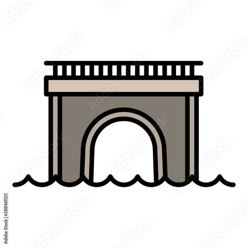 Columns bridge icon. Outline columns bridge vector icon for web design isolated on white background