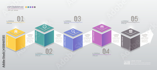 Infographics design template with icons, process diagram, vector eps10 illustration