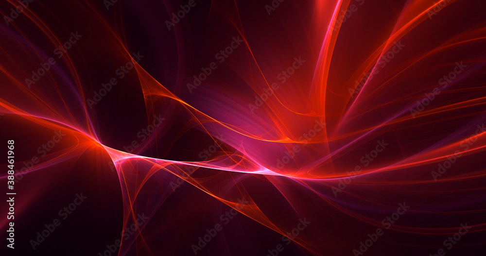 Fototapeta premium 3D rendering abstract red fractal light background
