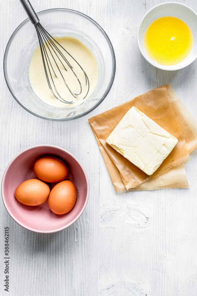 cooking pancake on white background top view ingredients for making cooking pancake on white background top view ingredients for making