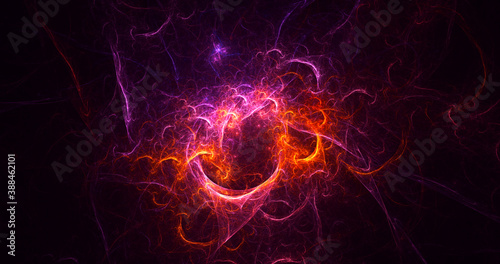 3D rendering abstract multicolor fractal light background