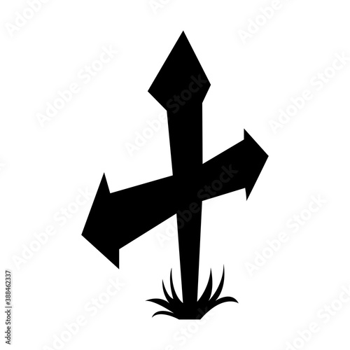 Halloween grave silhoutte vector