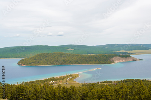 Forest and mountains at Lake Khuvsgul. North of Mongolia