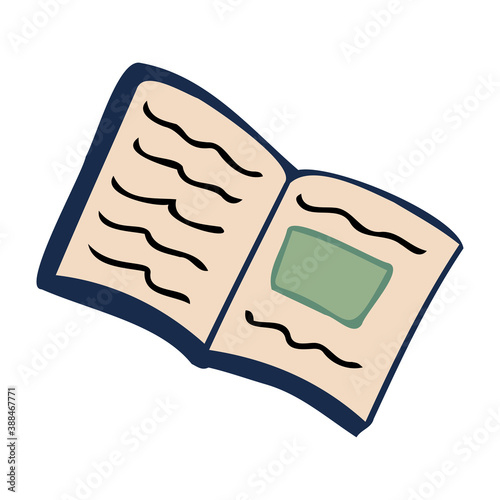 Isolated vector colorful illustration design of opened book