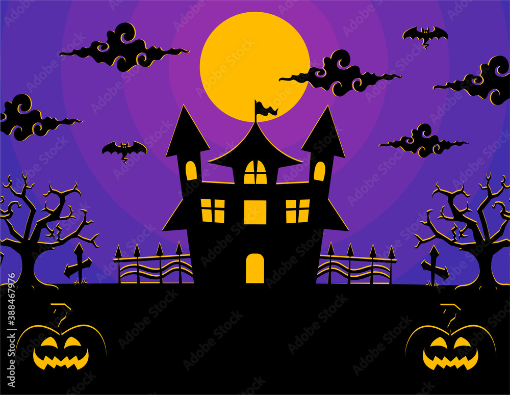 Halloween spooky background illustration