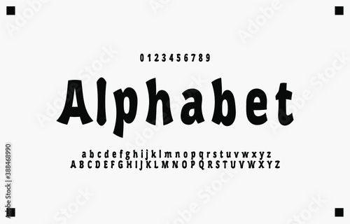 Alphabet creative letters font and number. Classic Lettering Monochrome Design. Typography fonts regular uppercase and lowercase. Vector illustration eps10 © Kariotta_Art