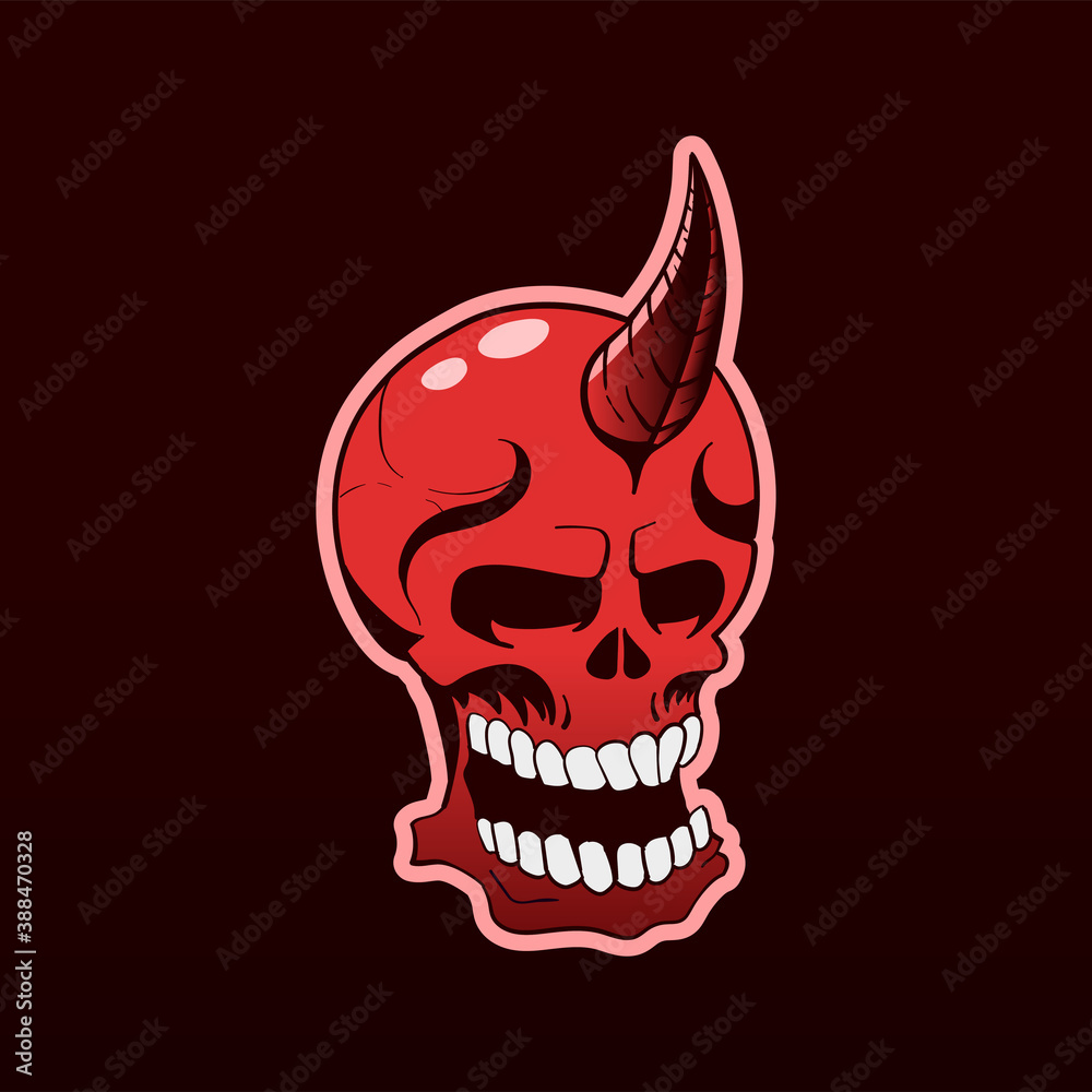 Skull head logo mascot for sport and esport team vector illustration Skull head logo mascot for sport and esport team vector illustration
