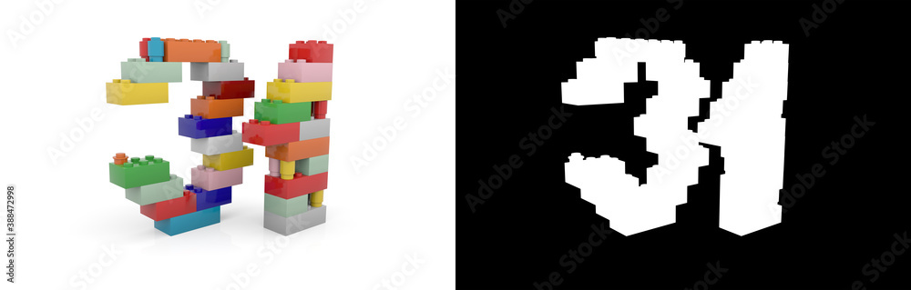 Obraz premium Number thirty-one (number 31) from building bricks