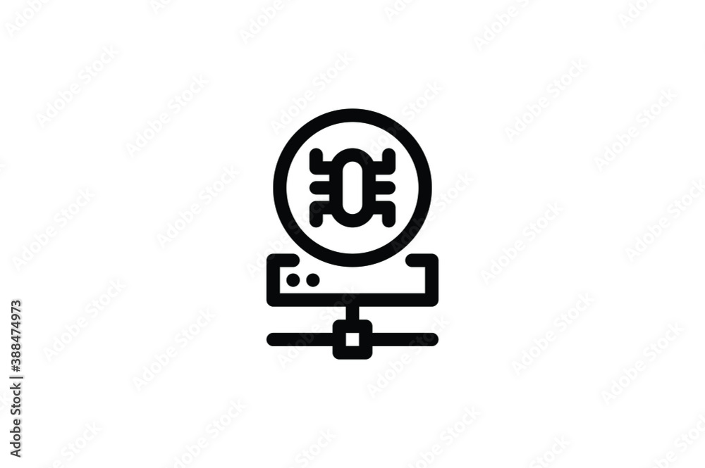 Hosting Outline Icon - Malware Infected Hosting Outline Icon - Malware Infected