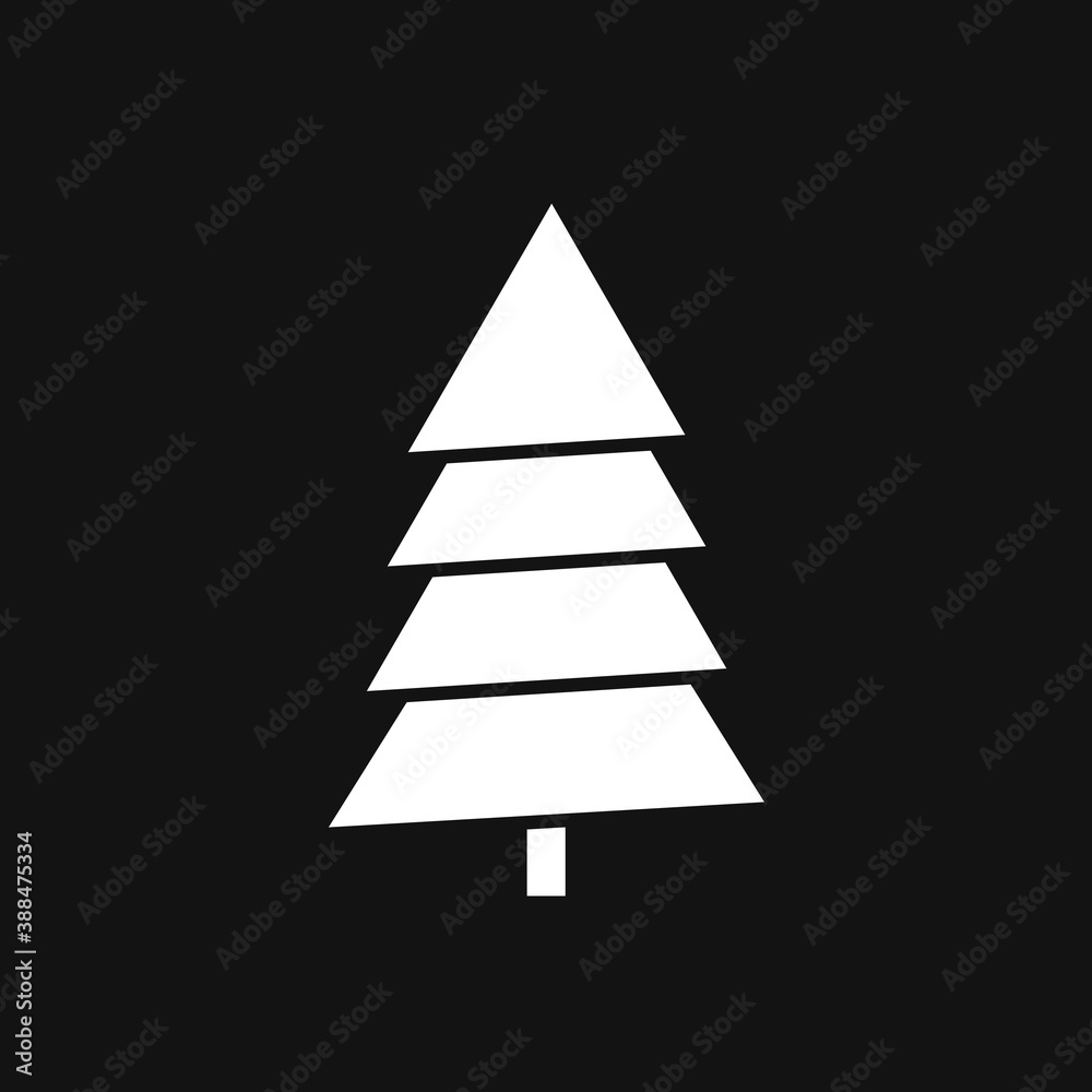 Fir Christmas tree flat line icon. Vector thin sign of evergreen plant, ecology logo. Forest symbol.