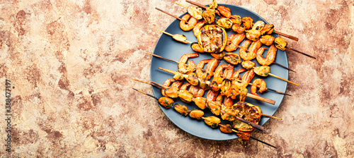 Delicious grilled seafood