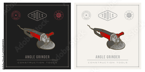 Angle grinder vector logo illustration
