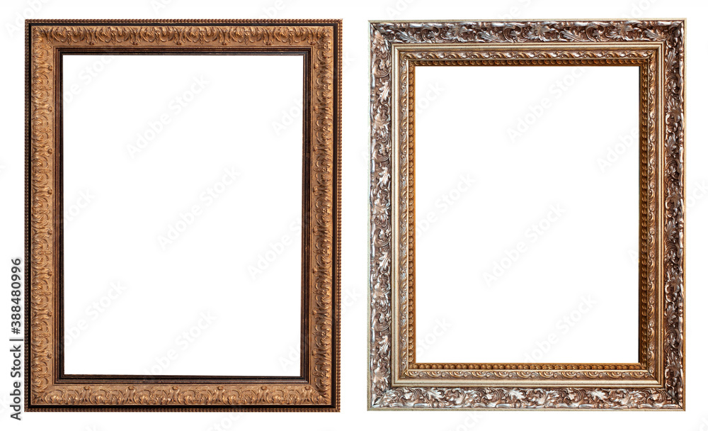 Frames picture baguettes isolated on white background set. Frames picture baguettes isolated on white background set.