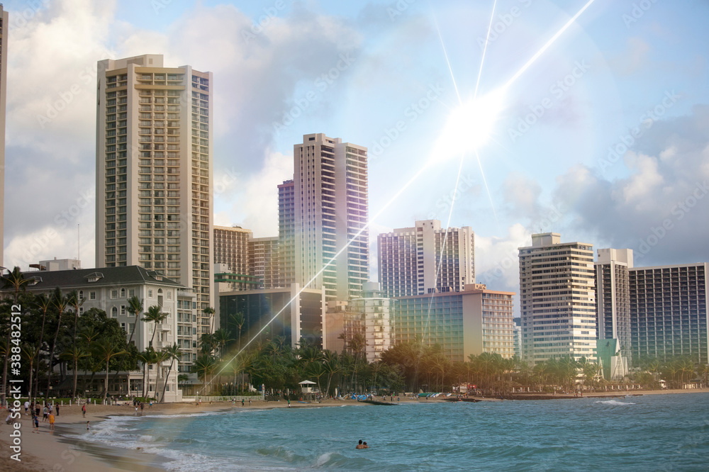 Obraz premium ワイキキのホテル