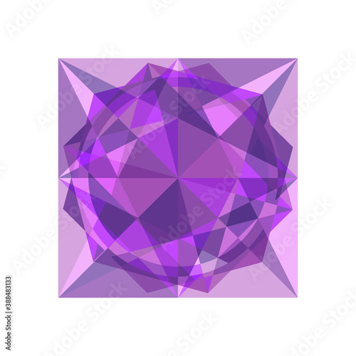 Colorful diamond icon on the white background