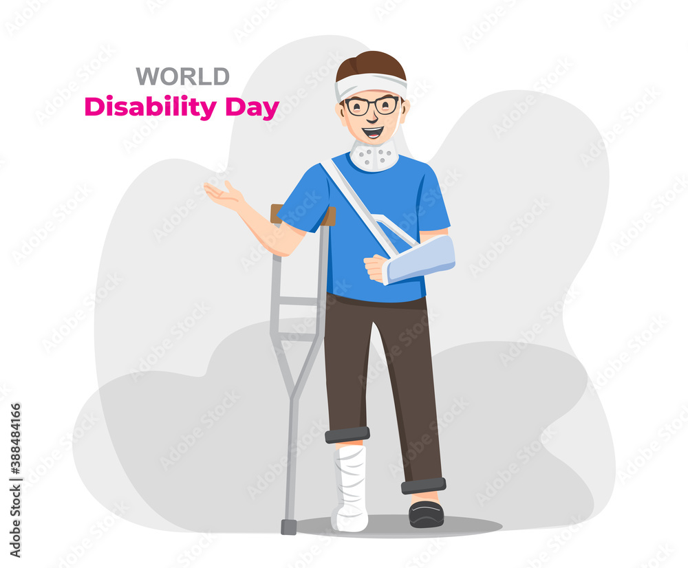 Fototapeta premium World disability day, handicapped persons. Vector illustration