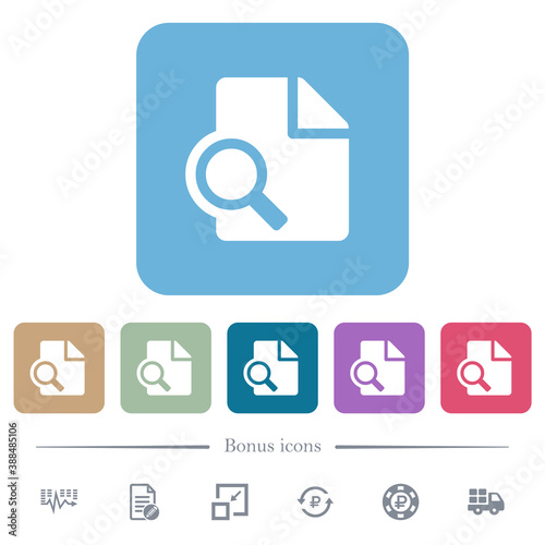 Preview flat icons on color rounded square backgrounds