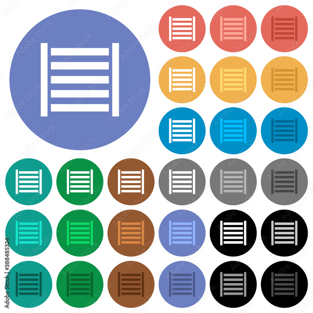 Railway round flat multi colored icons Railway round flat multi colored icons