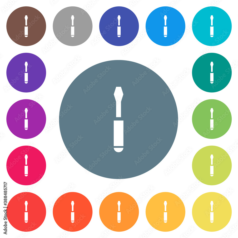 Single screwdriver flat white icons on round color backgrounds Single screwdriver flat white icons on round color backgrounds