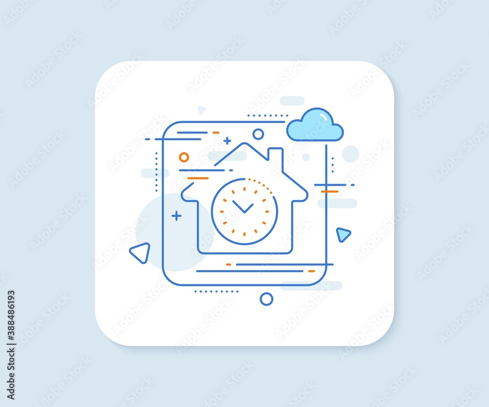 Time management line icon. Abstract vector button. Clock sign. Watch symbol. Time management line icon. Home concept badge. Vector Time management line icon. Abstract vector button. Clock sign. Watch symbol. Time management line icon. Home concept badge. Vector