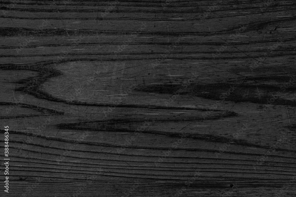Naklejka premium Wood plank black timber texture and seamless background