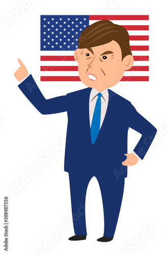 大統領リーダー政治家アメリカ人のベクターキャラクターアイコン