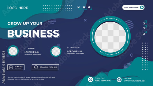 Tosca wave and Fluid background with memphis style, Suitable for web banner, business webinar, seminar, Online Courses, landing page, poster and many more