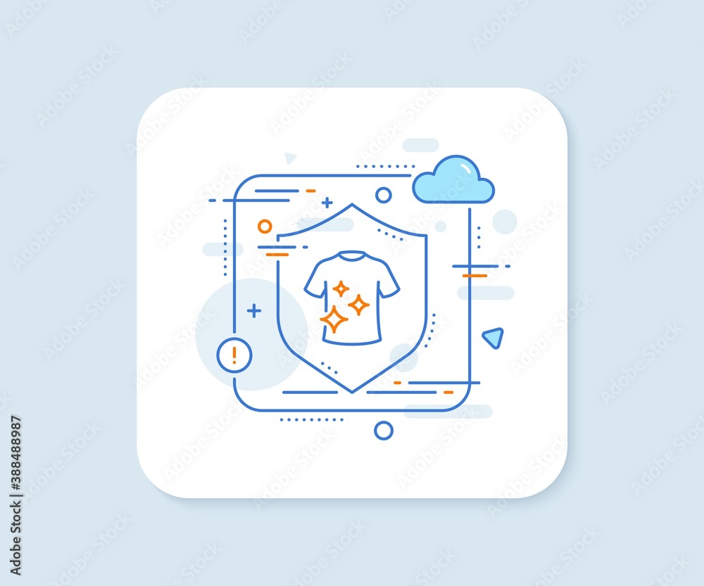 Clean t-shirt line icon. Abstract vector button. Laundry shirt sign. Clothing cleaner symbol. Clean t-shirt line icon. Protect shield concept. Vector Clean t-shirt line icon. Abstract vector button. Laundry shirt sign. Clothing cleaner symbol. Clean t-shirt line icon. Protect shield concept. Vector