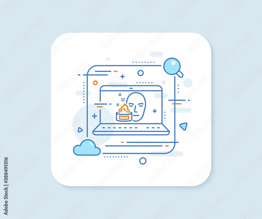 Face cream line icon. Abstract vector button. Skin care lotion sign. Cosmetics symbol. Face cream line icon. Laptop concept badge. Vector Face cream line icon. Abstract vector button. Skin care lotion sign. Cosmetics symbol. Face cream line icon. Laptop concept badge. Vector