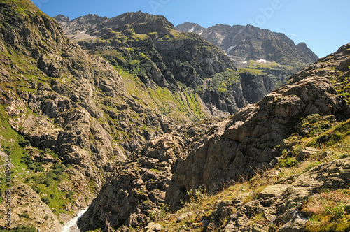 Hiking to the Trift bridge in the Gadmertal. photo