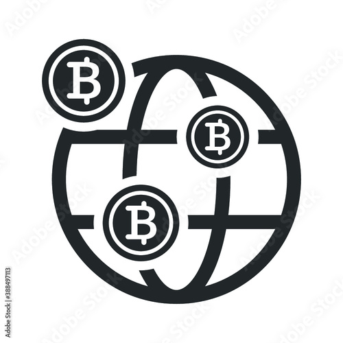 Worldwide bitcoin Icon