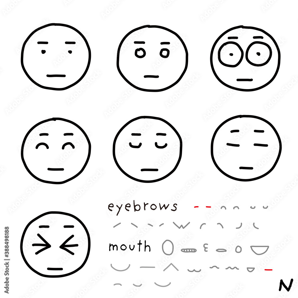 hand-drawn facial expression icon_01_n hand-drawn facial expression icon_01_n