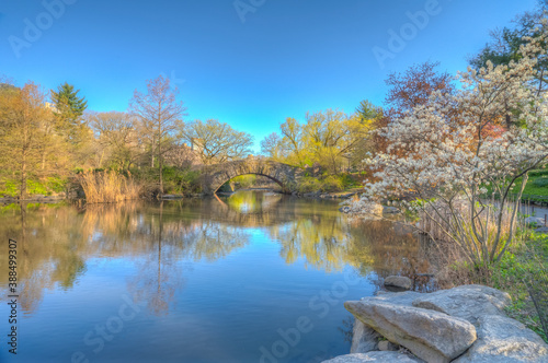 Gapstow Bridge in Central Park spring