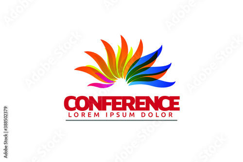 Modern Abstract Colorful Conference Logo Template for Your Event or Conference. Modern  Colorful Logo Template Ready For Use  Modern Initial Logo