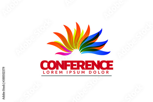 Modern Abstract Colorful Conference Logo Template for Your Event or Conference. Modern  Colorful Logo Template Ready For Use, Modern Initial Logo