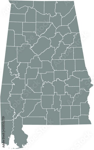 Alabama county map photo