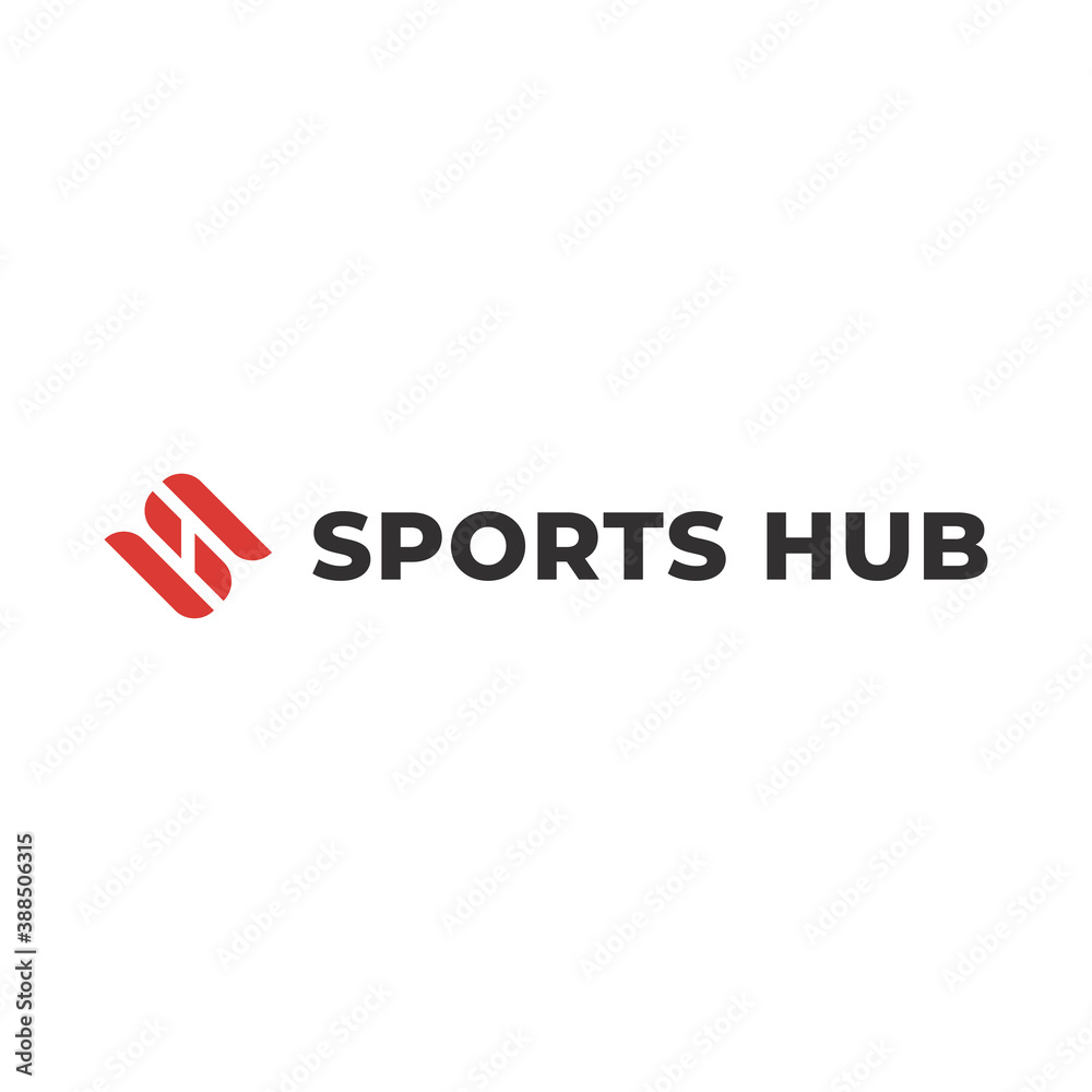 Sports logo template with combination of letter s and letter h. Sports logo template with combination of letter s and letter h.