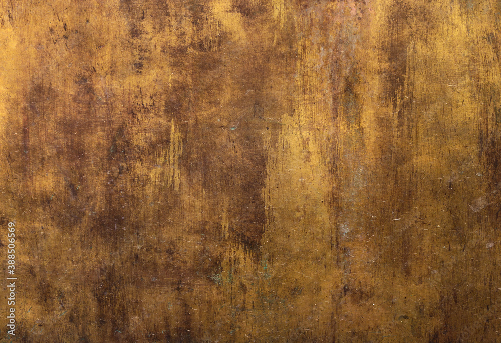 artistic golden metal rough surface with irregular yellow and dark brown  tones - worn steampunk background with dirty texture and scratches for an  epic wallpaper Stock Photo | Adobe Stock