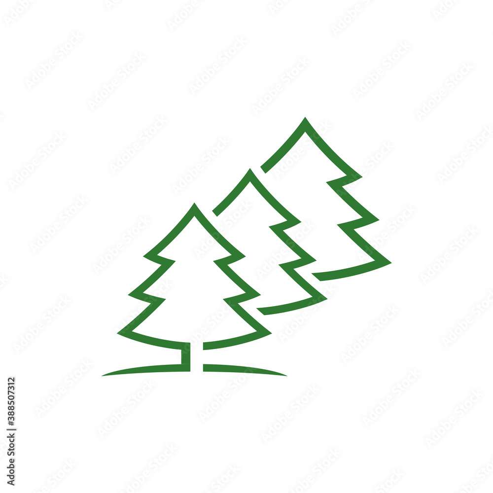 Fototapeta premium Cedar tree vector icon illustration design template